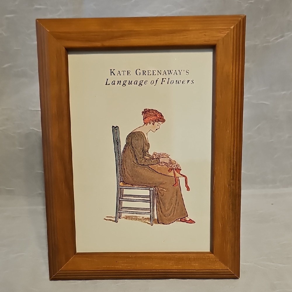 Kate Greenaway's Language of Flowers Framed Art - Brown Frame